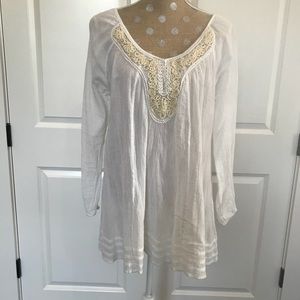 Free People White Gauze Tunic
